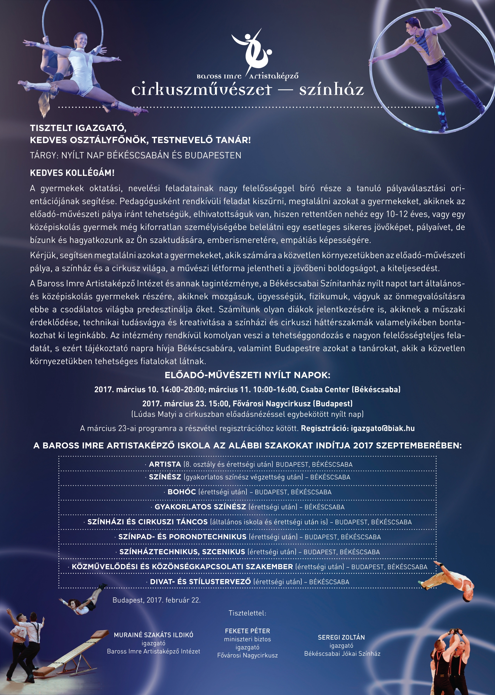 Nyílt napon tekinthetnek be az Artistaképző életébe